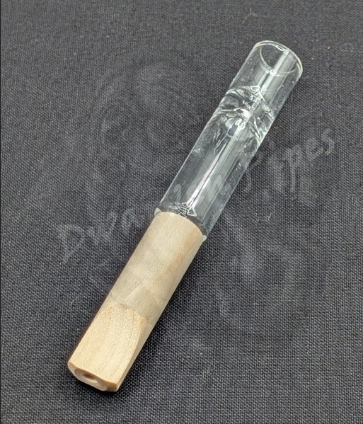 2 Pack: 3.5″ Glass Tobacco Pipes – Glass One Hitter with Wood Mouth Piece