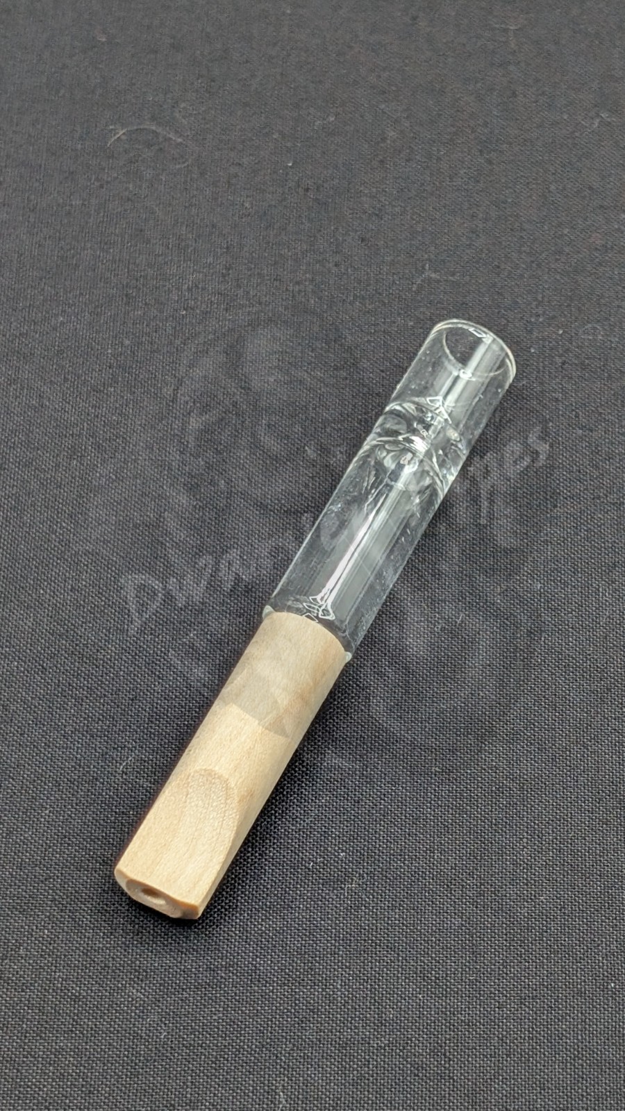 2 Pack: 3.5″ Glass Tobacco Pipes – Glass One Hitter with Wood Mouth Piece