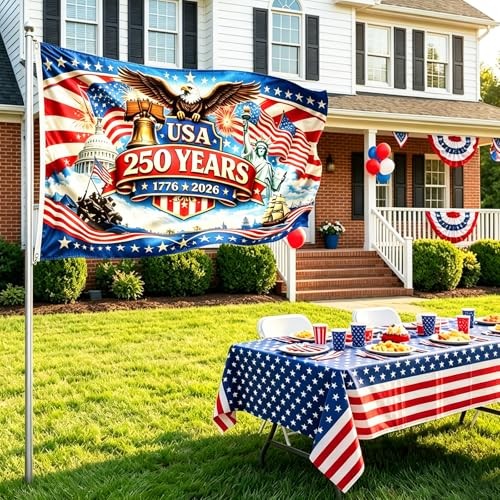 250 Anniversary USA Flag 3×5 Ft 250th Anniversary American Garden Flag 4th of