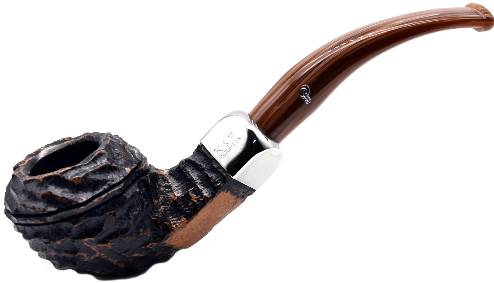Peterson Derry Rustic Finish 9mm Filter Medium Bent Bulldog Briar Pipe (80s)