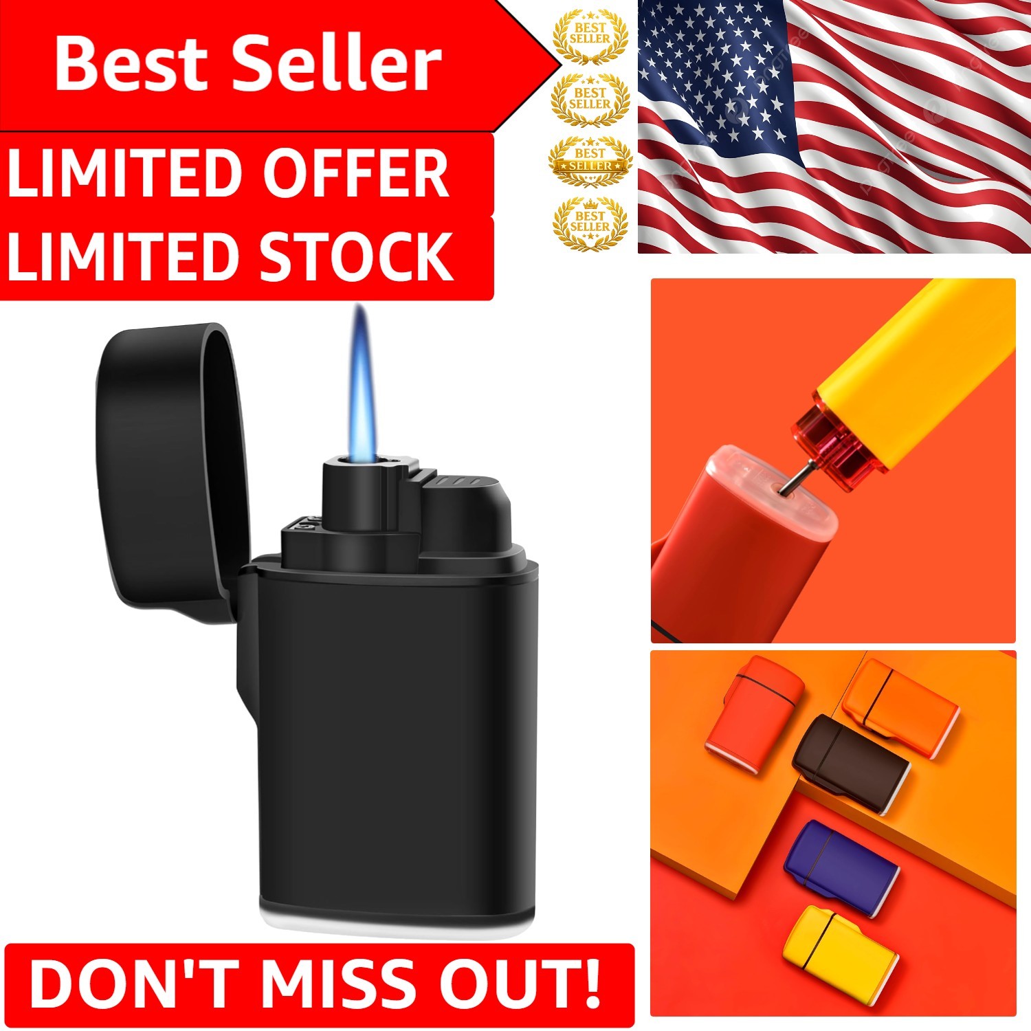 Windproof Mini Torch Lighter – Refillable Butane Pocket Lighter for Outdoor Use