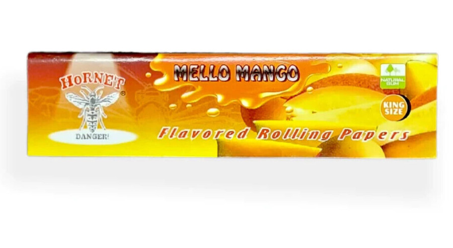 Juicy Flavored King Size Slim Rolling Papers Mello Mango Hornet 32Lvs USA SHPD!