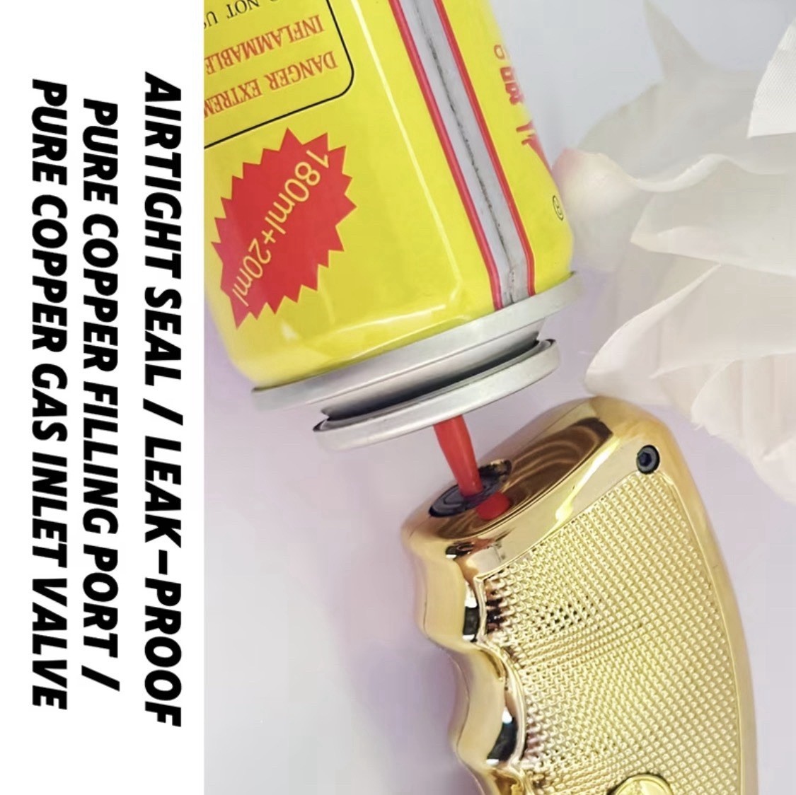Revolver-Shaped Butane Torch Lighter, Gold, gun-style novelty lighter