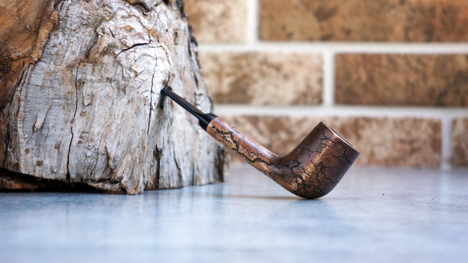 Handcrafted Wooden Tobacco Pipe – Lightning Burn Pattern Wood Smoking Pipe