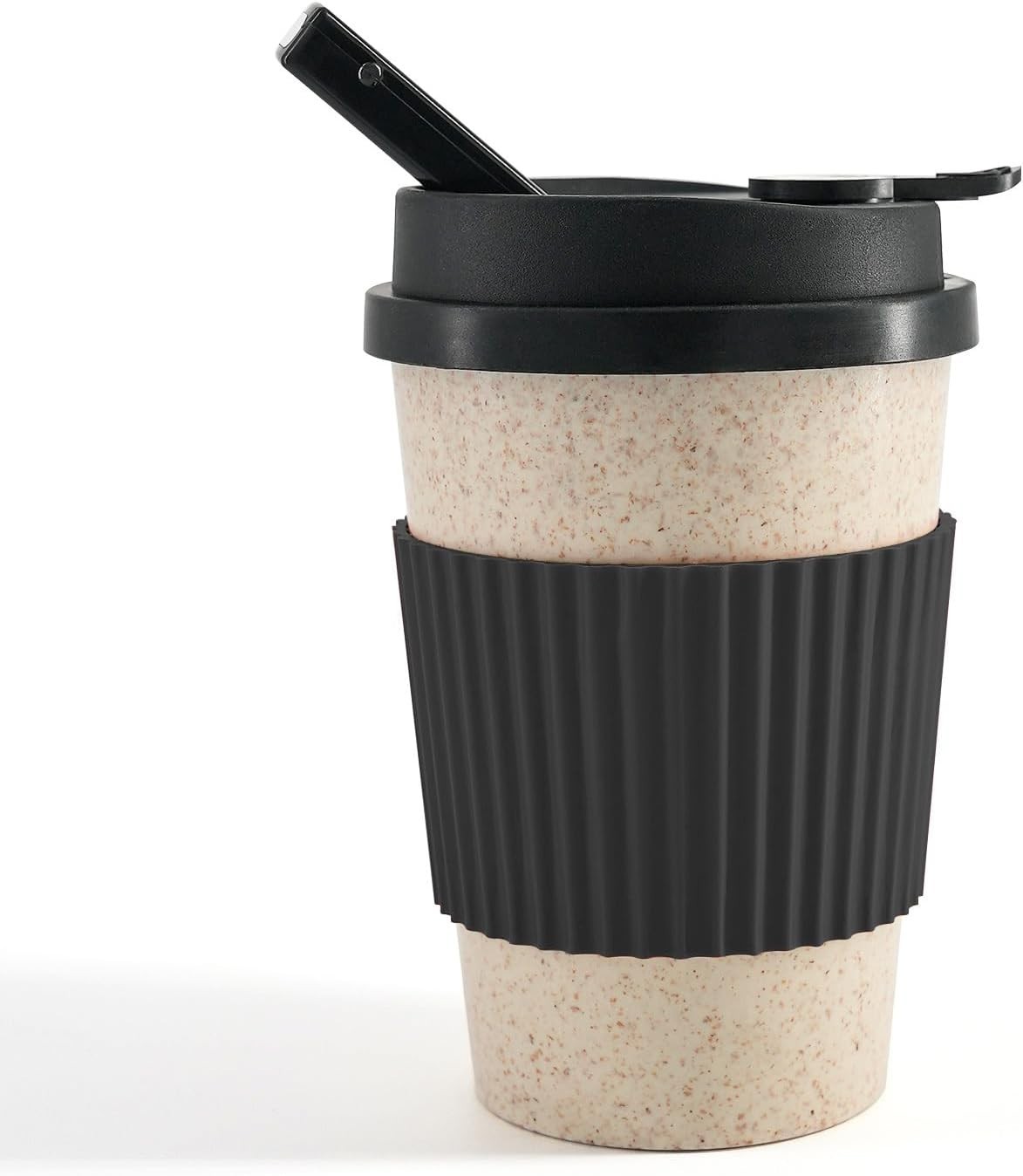 Portable Coffee Cup with Ceramic Bowl & High Temp Silicone Tobacco Water Pipe