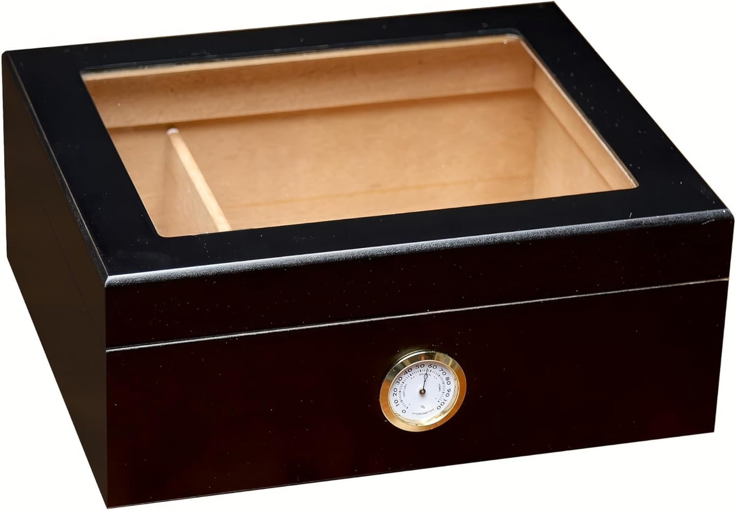 Prestige Import Group Chalet Glass Top Desktop Cigar Humidor with Hygrometer and