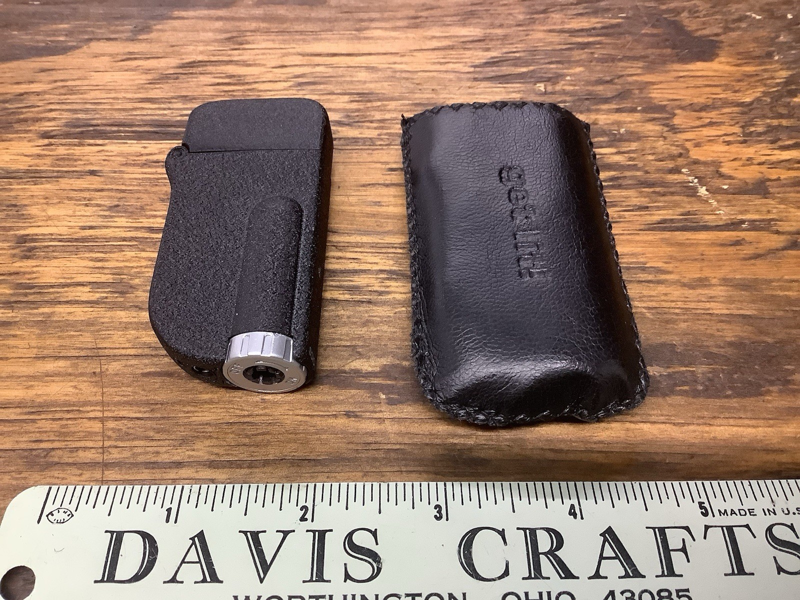 High Quietly SOLO Brand Butane Lighter W/ Flashlight Black Textured Grip +Case