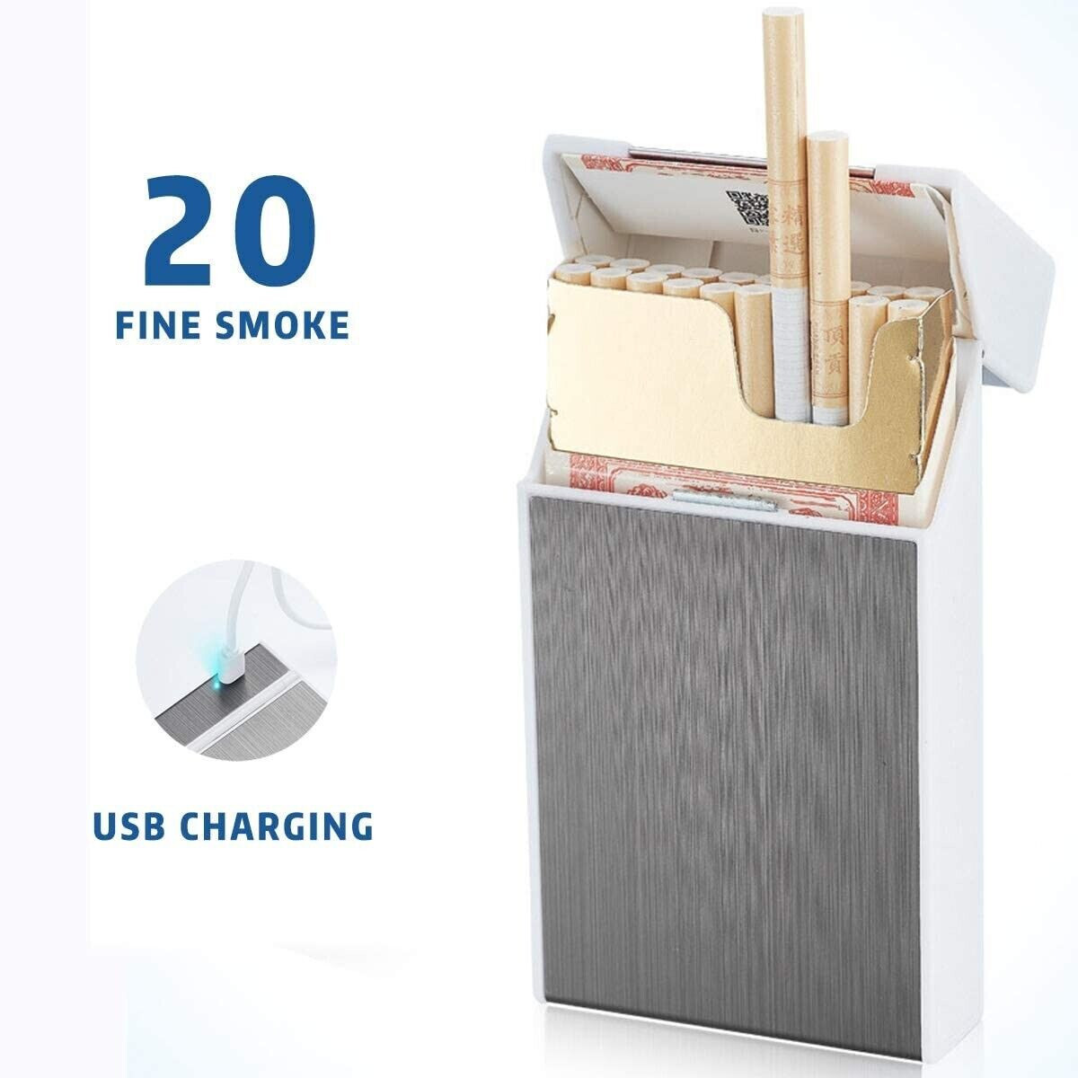 100s Size Cigarette Case Smoke Tobacco Box Lightweight Holder Windproof Lighter