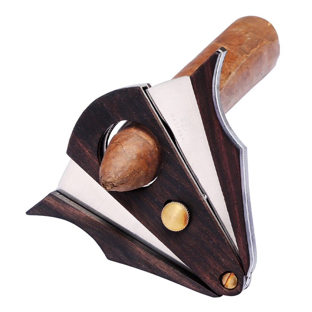 Galiner Travel Cigar Cutter Double Sharp Stainless Steel Blade Vintage Portable