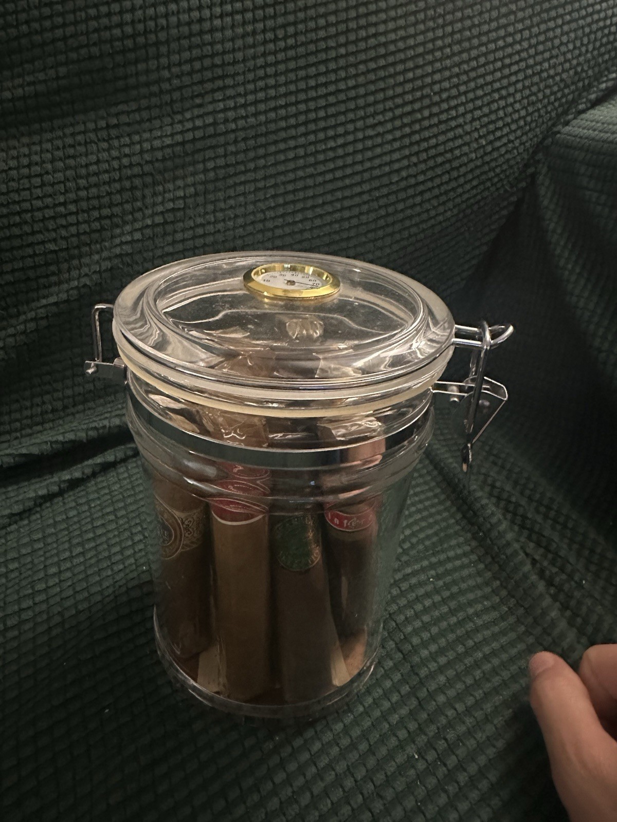 Acrylic Cigar Humidor Jar/case/with Humidifier and Hygrometer,humidor Can Hol…