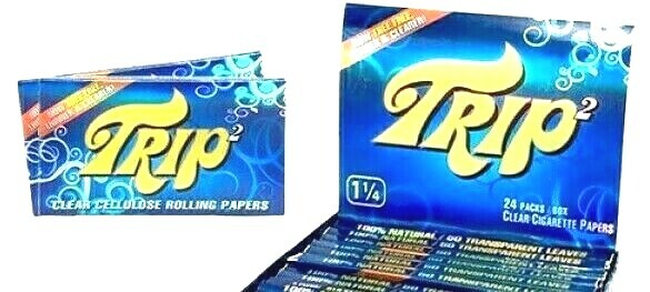 2x Trip 2 Rolling Papers 1 1/4 Trip2 Clear 50/Lvs/Pk *Best Prices* *USA Shipped*