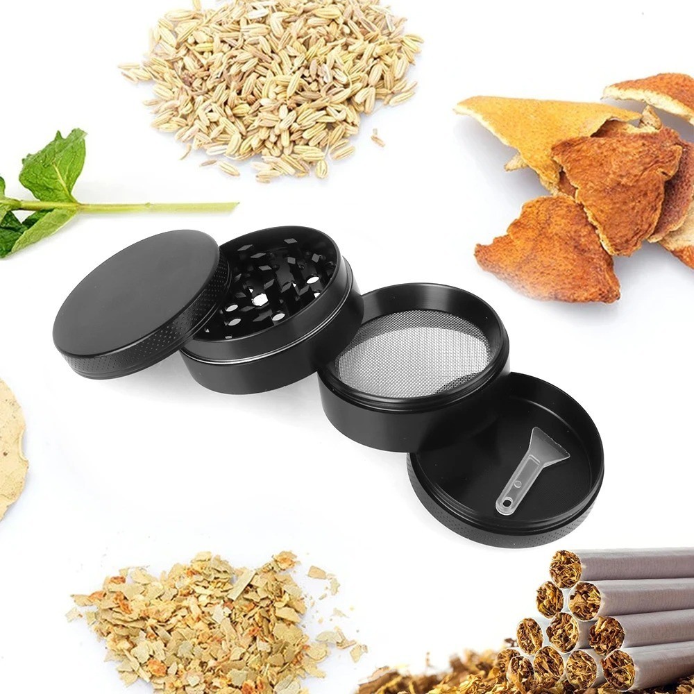 4 Layer 3 inches LARGE Portable Zinc Alloy Grinder Herb & Spice Tobacco-Grinder
