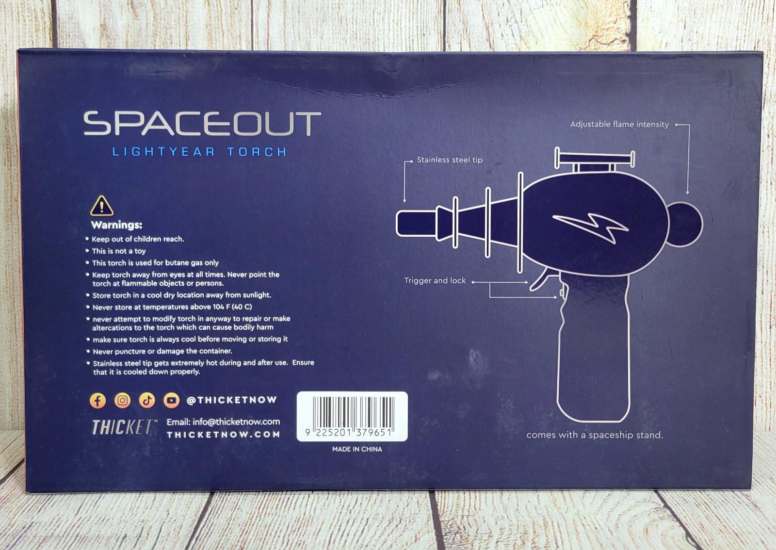 NEW in Box Spaceout Lightyear Ray Gun Torch Lighter (White)