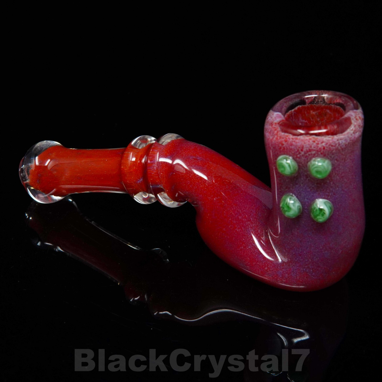 5.5″ Handmade Thick Lava Red Four Dot Sherlock Tobacco Smoking Bowl Glass Pipes