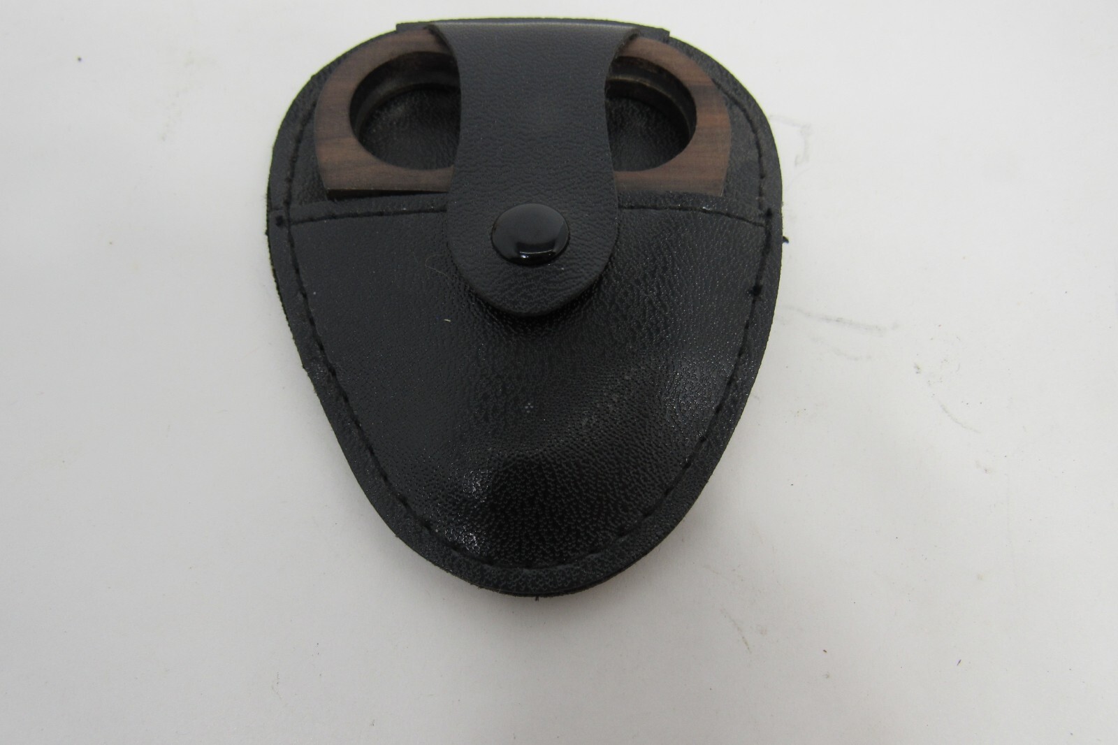 Cigar Tip Scissor Type Cutter with Case, Wood Handles