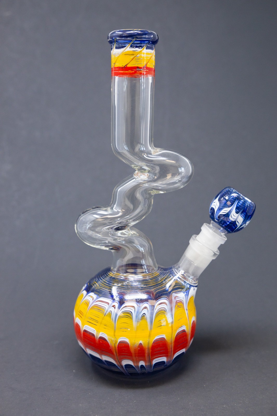 Hookah Water Pipe Glass 10″ Psychedelic Zong Round Bottom Bong