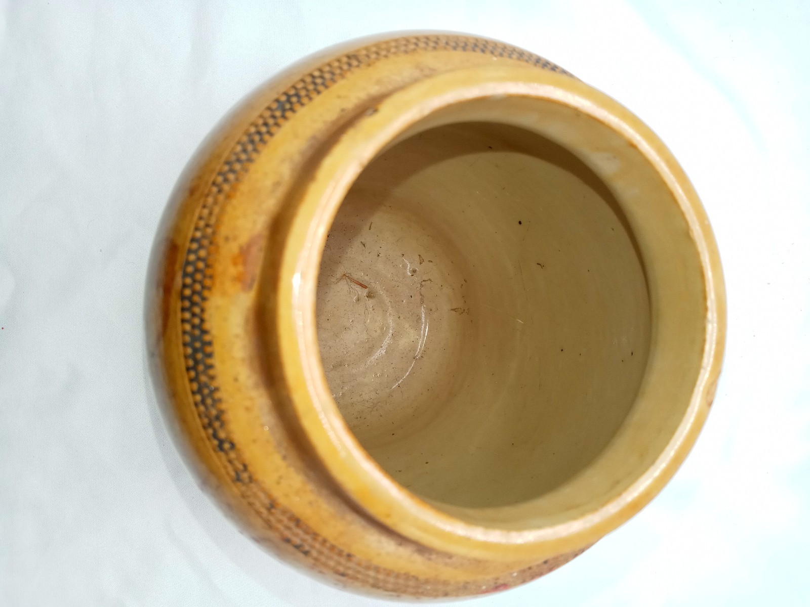 Antique Stonewear Shag Tobacco Jar 1800s