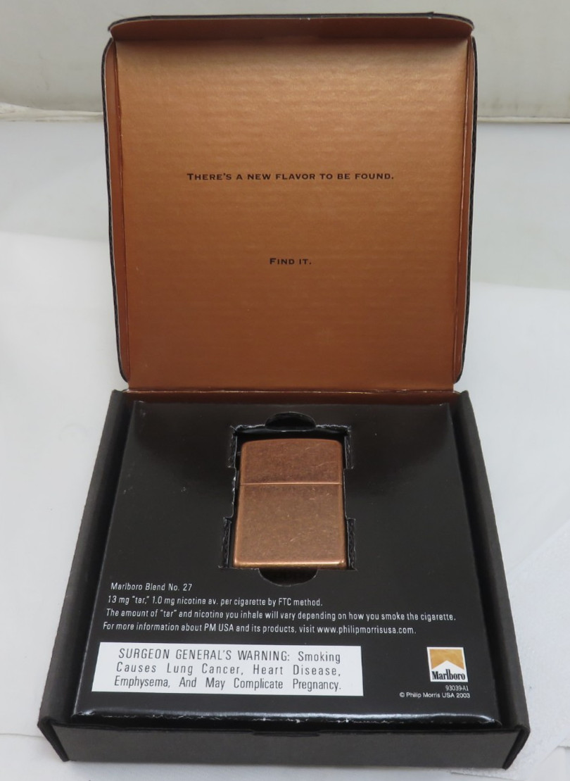 Zippo Lighter Marlboro Blend No. 27 Antique Copper Finish UNUSED