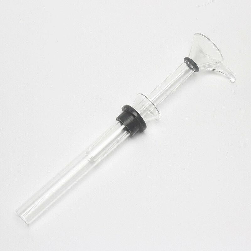 2pcs Hand Blown Glass Downstem Slider Set Bowl Funnel Stem with Black Rubber