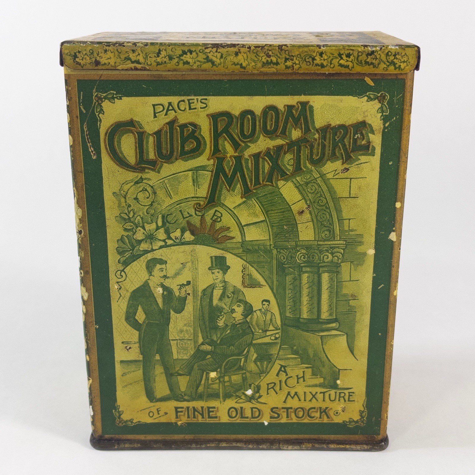 Pace’s Club Room Mixture Tobacco Advertising Tin Late 1800s Antique RARE READ