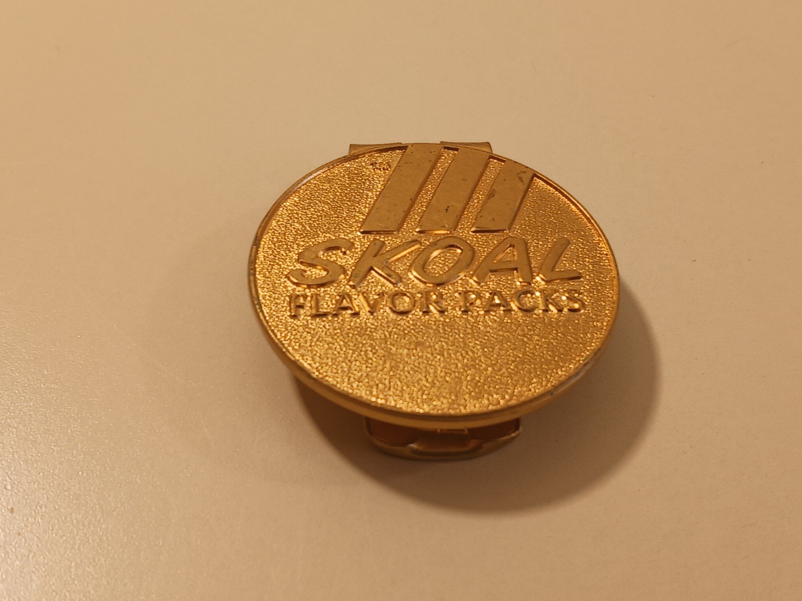 Vintage Skoal Flavor Packs Gold Tone Money Clip Tobacciana Promo Merch Gift Men