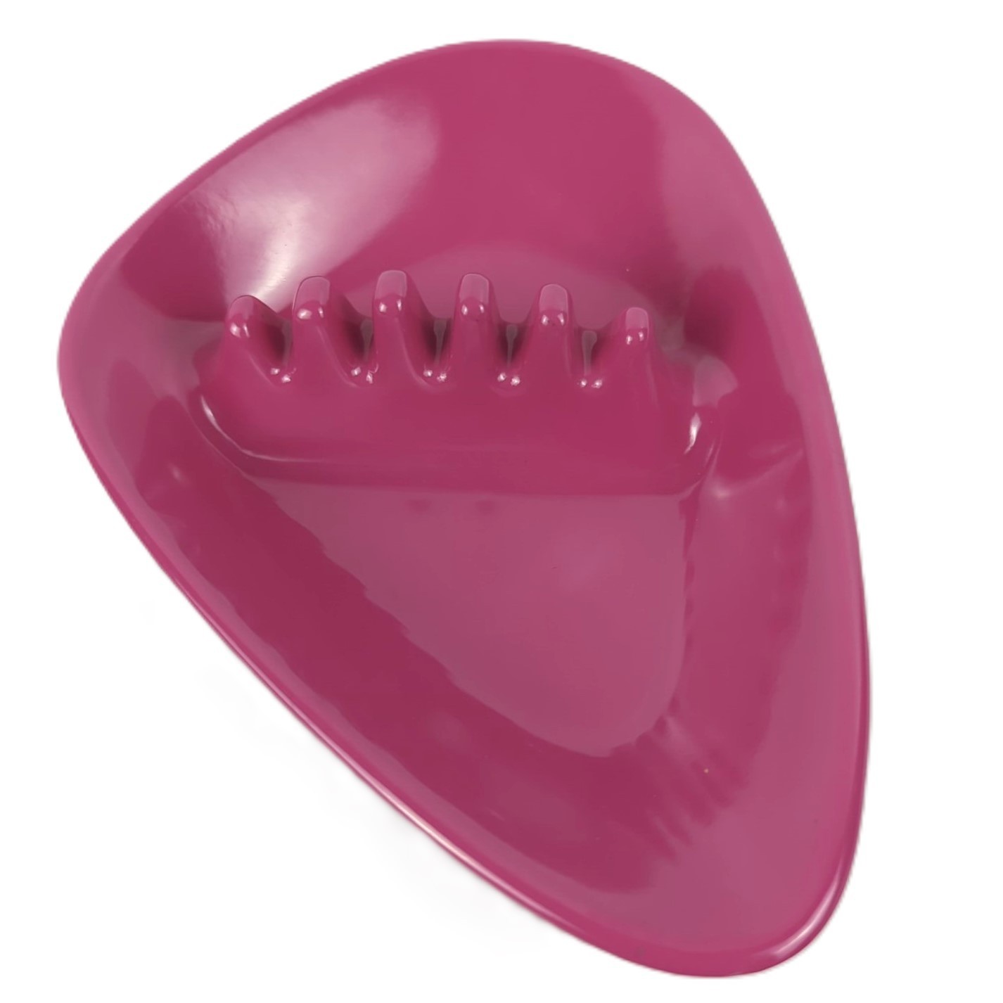 ANHOLT Ashtray Vintage Hot Pink Melamine MCM Boomerang Safety Design 6.5×4.5in