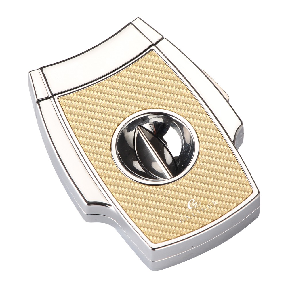 Galiner Gold Stainless Steel Cigar Sharp V-Cutter Protable Travel Blade Gift Box