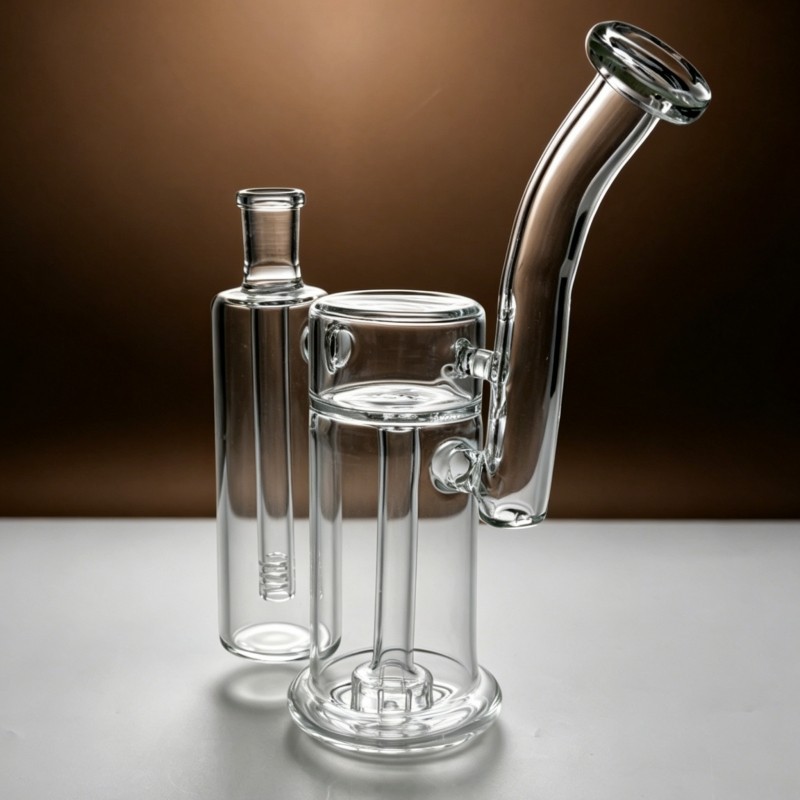 9″ Glass Bong Double Filter Showerhead Perc Bubbler Hookah Water Pipe US Stock
