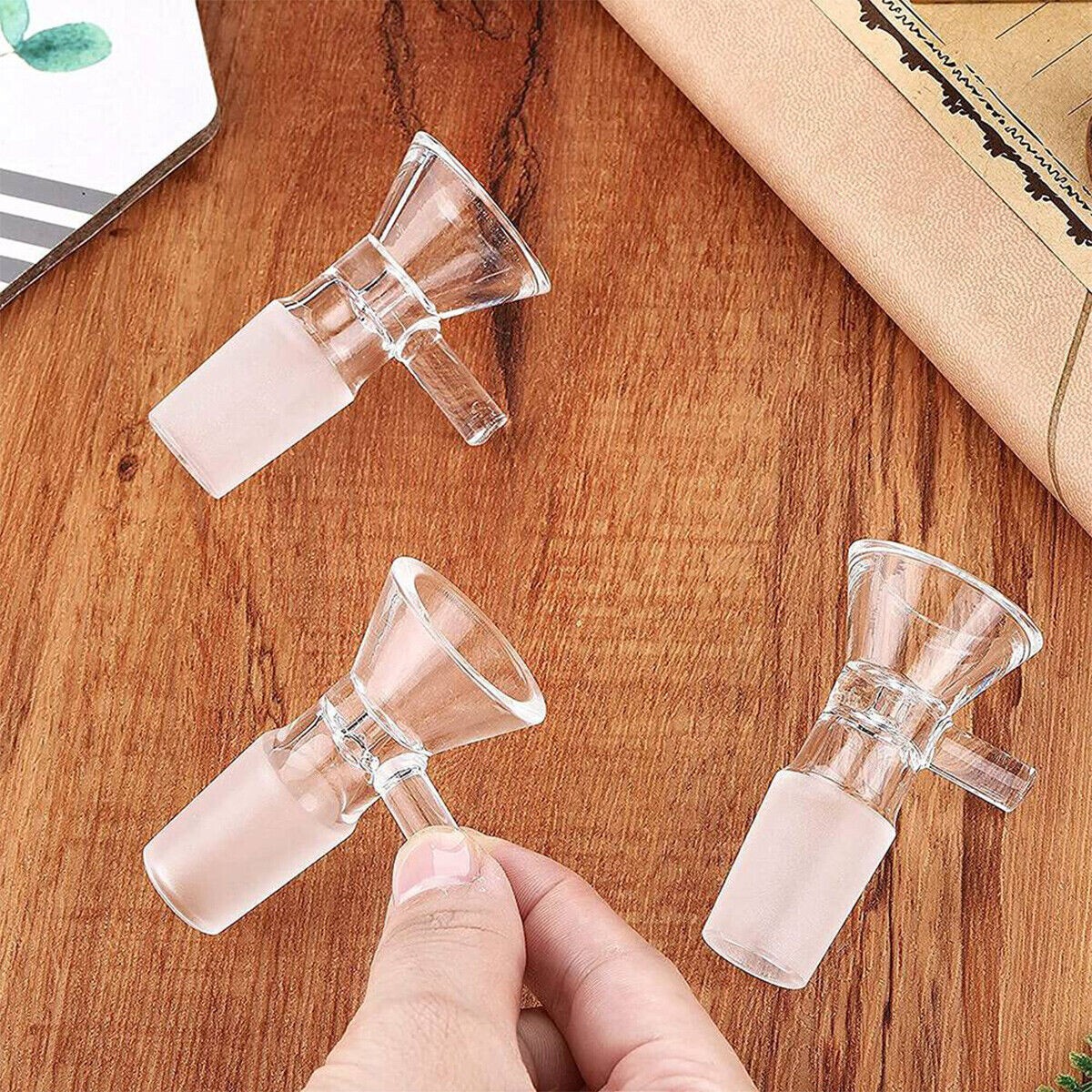 10X 14mm Male Glass Bowl For Water Pipe Hookah Bong Replacement Head