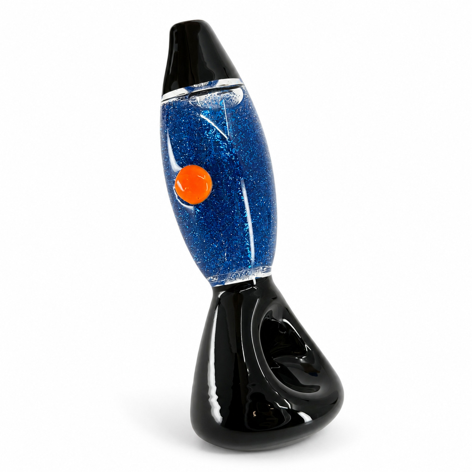 5″ Blue Glass Hand Pipe Freezable Glycerin Lava Lamp Glitter Smoking Tobacco