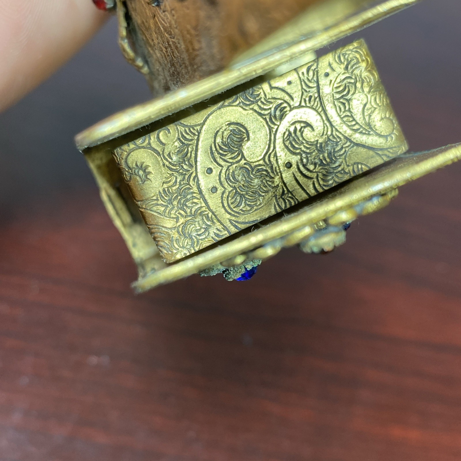 1920’s Art Deco Jeweled Cigarette & Matchbox Caddy Holder M W Carr & Co Boston