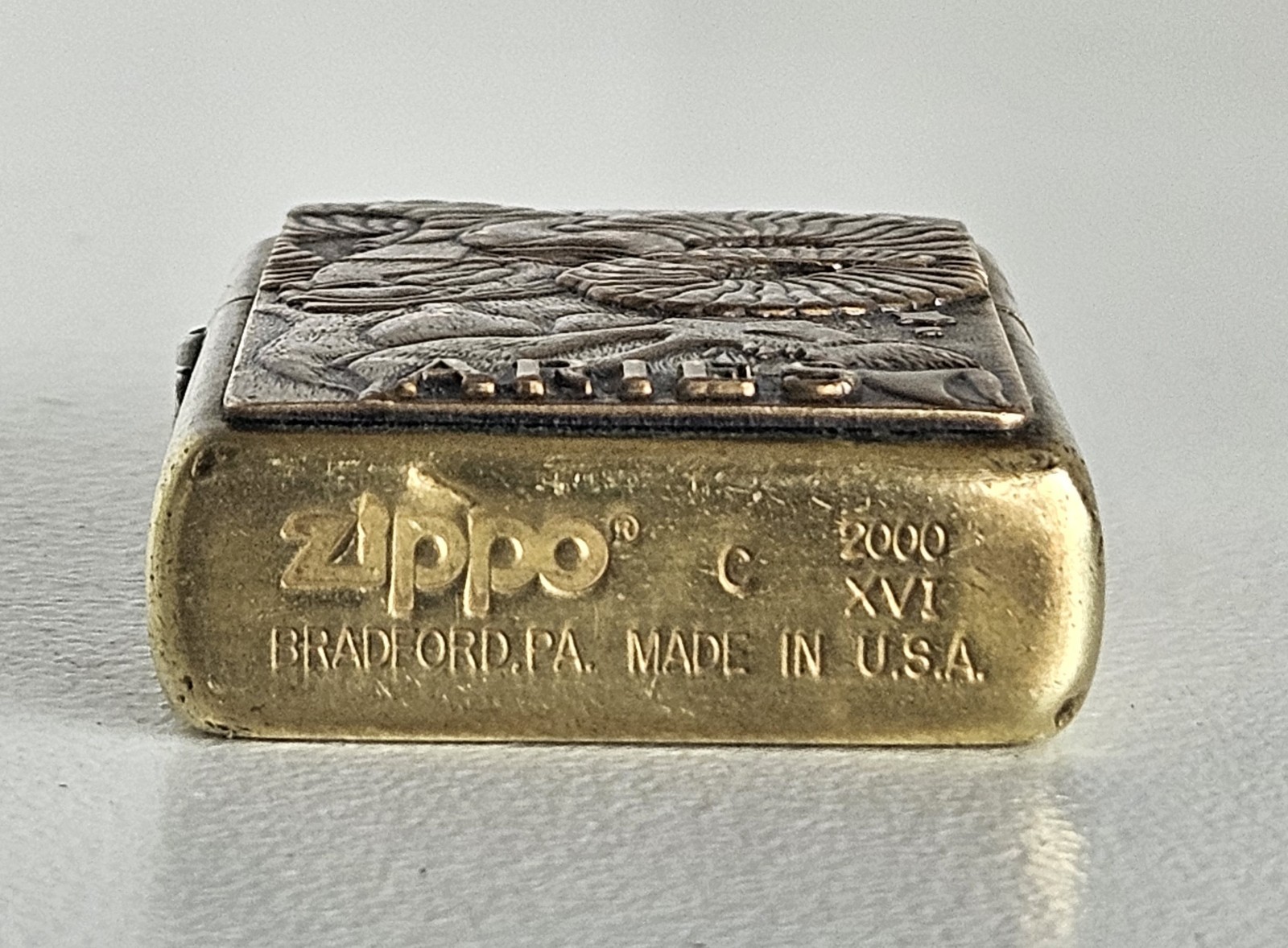 Rare Vintage Zippo Barrett Smythe Aries Zodiac Ram Solid Brass Lighter 2000 USA
