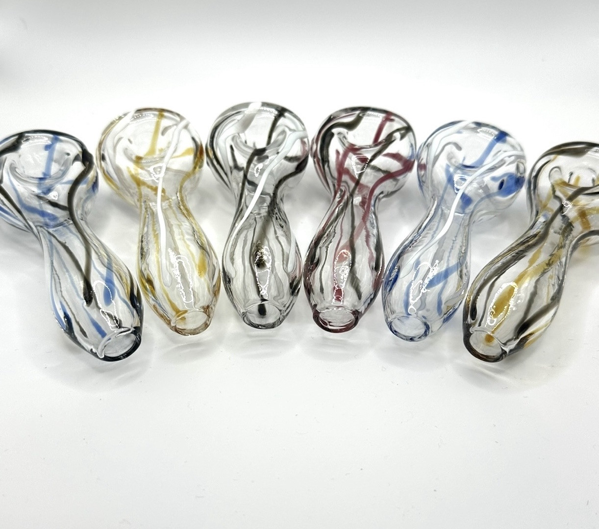 WHOLESALE LOT of (25) 4” Hand Blown Borosilicate Glass Pipes, BONG pipes, 45G