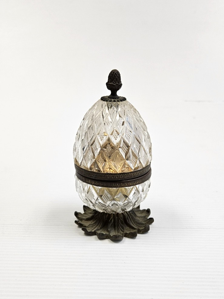 Hollywood Regency Crystal and Bronze Lighter, Made in France attributed Baccarat
