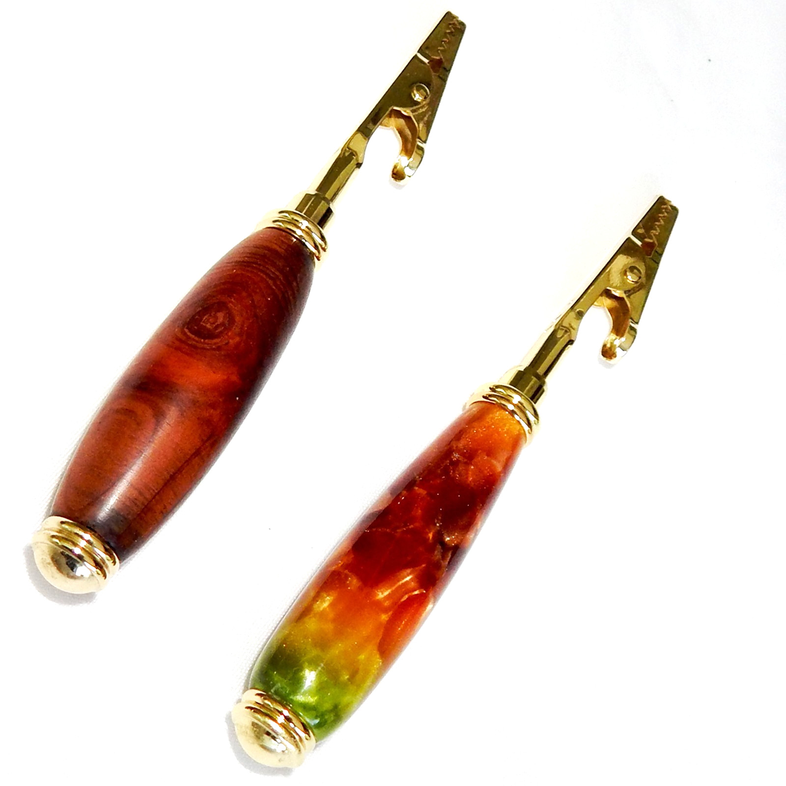 Roach Clip Buddy Alligator Spring Clips Handmade Old School ATM Acrylic & Wood