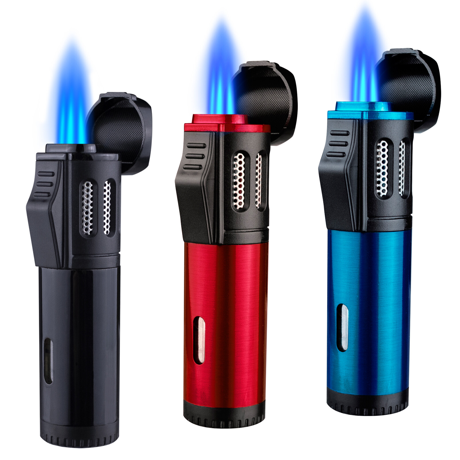 Triple Jet Flame Butane Cigar Torch Lighter with Protect Cover with BOX