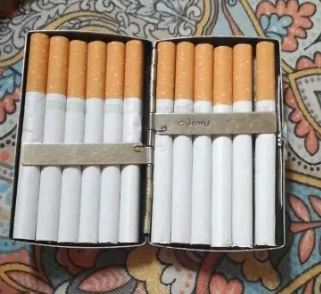 Vintage Design Cigarette Case Double Sided Portable Holder Box M12