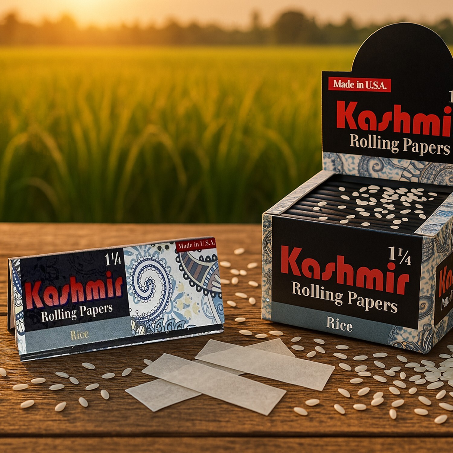 Rice Rolling Papers Ultra Thin 50 Pack 1.25 1 1/4 Size 50 Pack = 1600 Leaves
