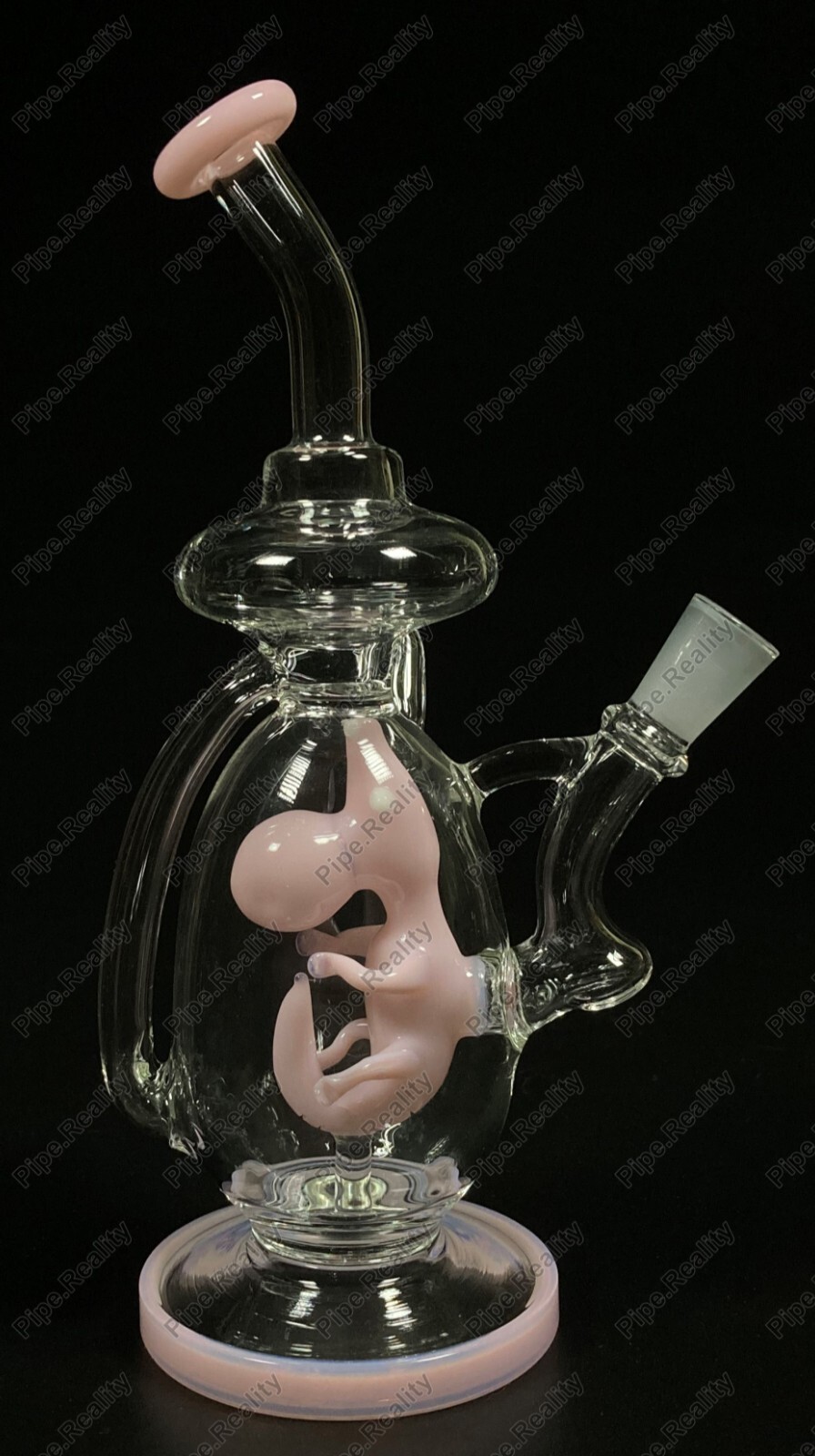 8″ Pink Dinosaur in Egg Glass Recycler Bong Bubbler 45° 10mm Bent Neck |VIDEO|