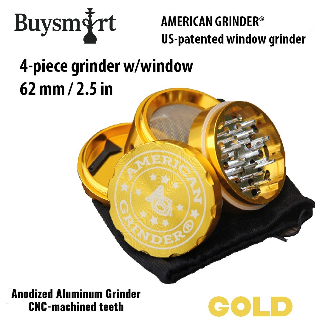 American Grinder® 4-Piece Window Grinder – 62 mm / 2.5″ GOLD