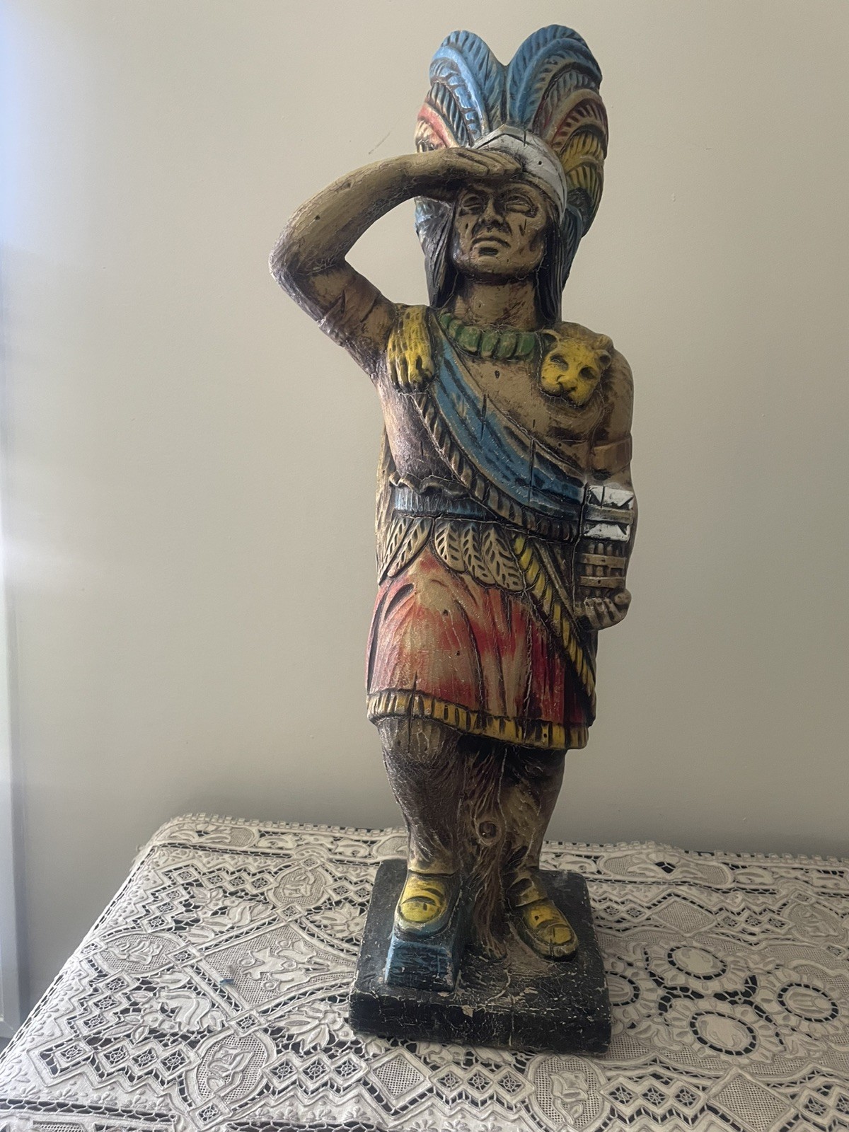 Vintage 25″ Alfco NY Advertising Cigar Store Foam Resin Indian Tobacciana 1950s