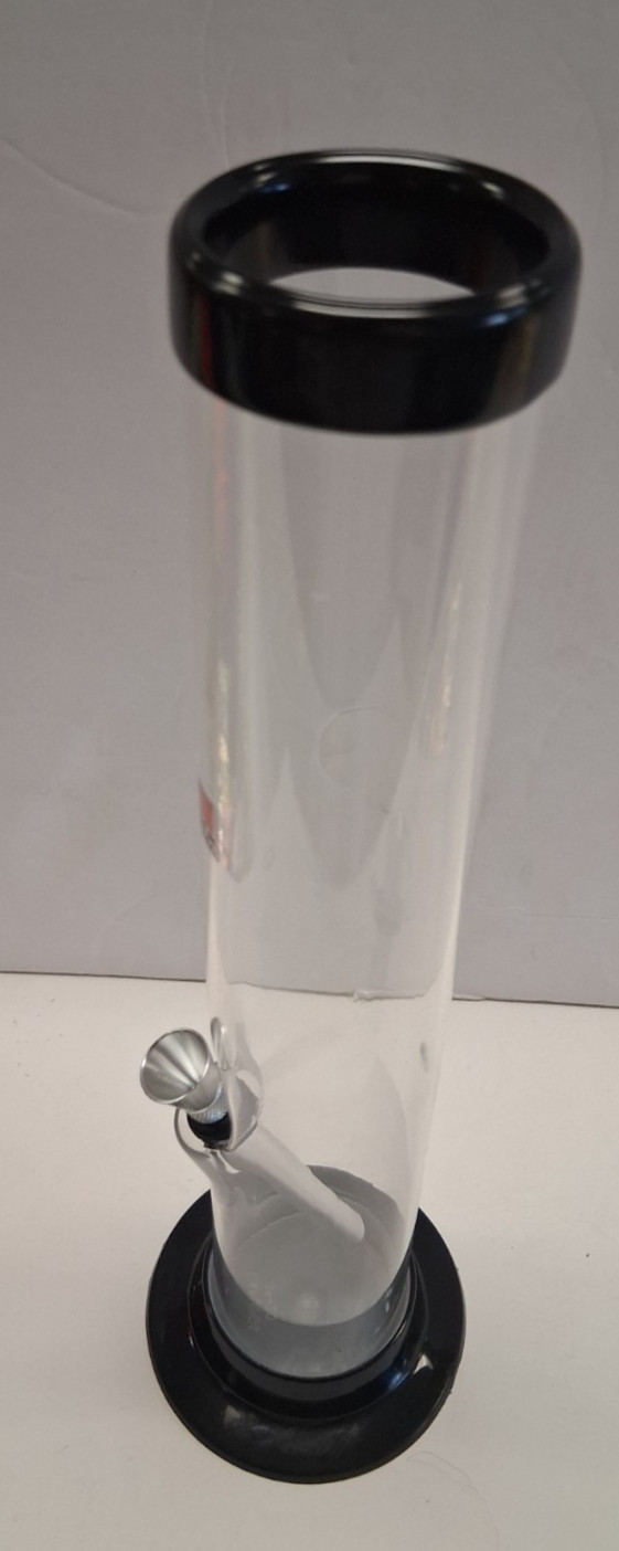 12″ ACRYLIC PLASTIC STRAIGHT HOOKAH WATER PIPE BONG THUMB CARB 2″M CLEAR