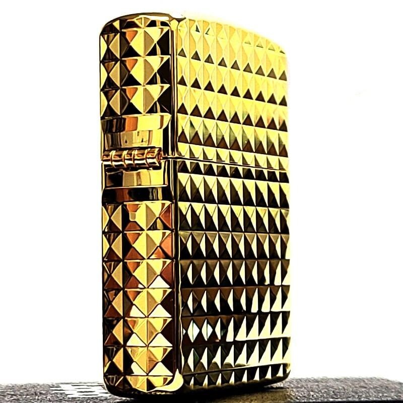 Zippo Armor 4 Face Diamond Cut Gold Chamber Finish Inside Unit Lighter Japan