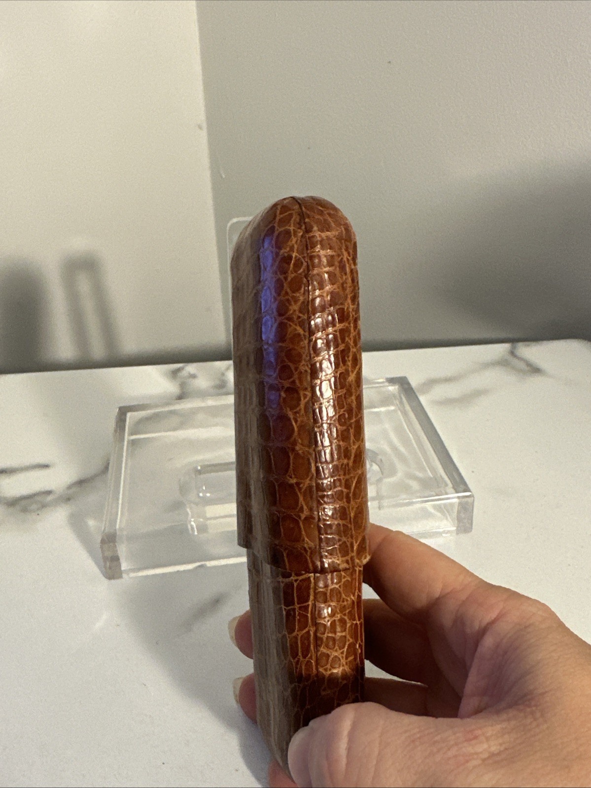 Vintage Full Leather Crocodile Cigar Case