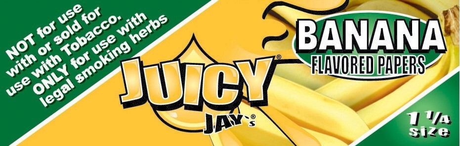 Juicy Jay’s Banana 1 1/4 Rolling Papers Free USA Shipping!