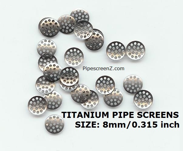 FIVE COUNT TITANIUM PIPE SCREENS – Lasts longer than brass / stainless steel
