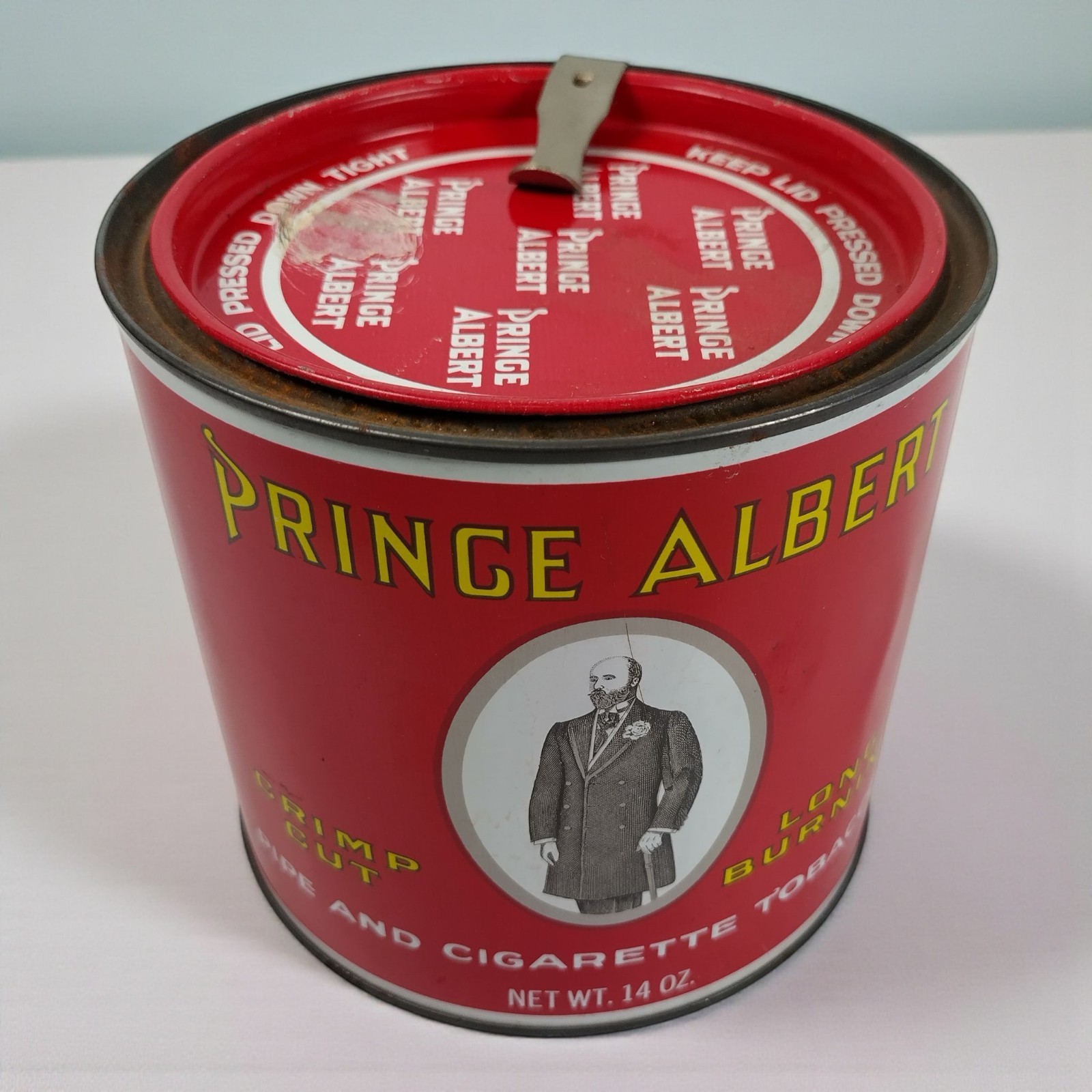 Vintage Prince Albert Crimp Cut Long Burning 14 oz Tobacco Tin Empty