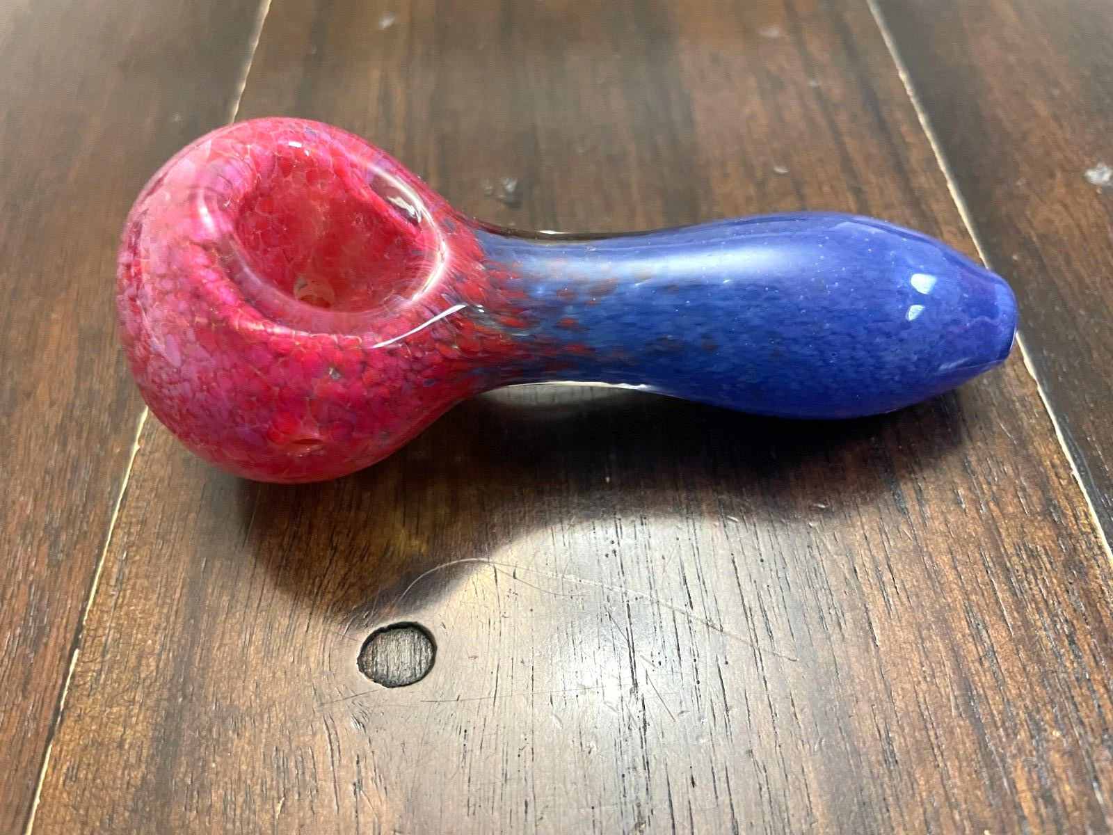 4” Premium Glass Pipe Bowl Red Lava Super Man
