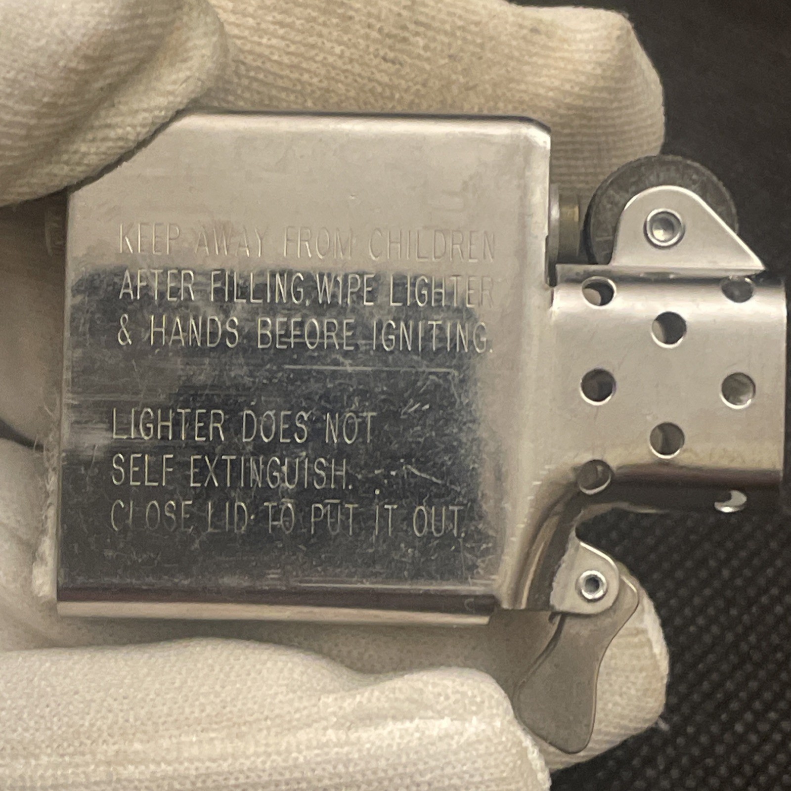 1990 Zippo Lighter Beige Mustard Color Nice Condition Need Flint