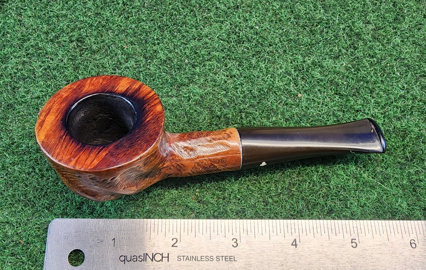 Handmade Kaywoodie Super Grain Rusticated Straight Pot Estate Smoking Pipe